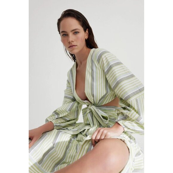 NWT! SIGNIFICANT OTHER Nola Maxi Dress in Avocado Stripe Size 6 - Picture 6 of 16